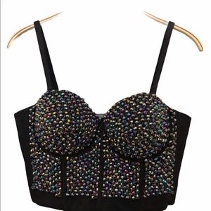The sang Rhinestone crop top NWT